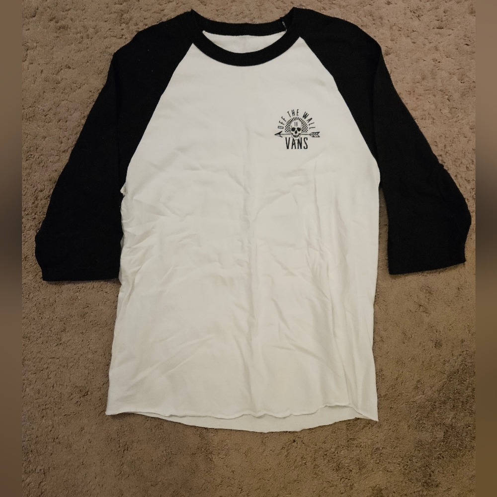 Vans Black and White Raglan Tee